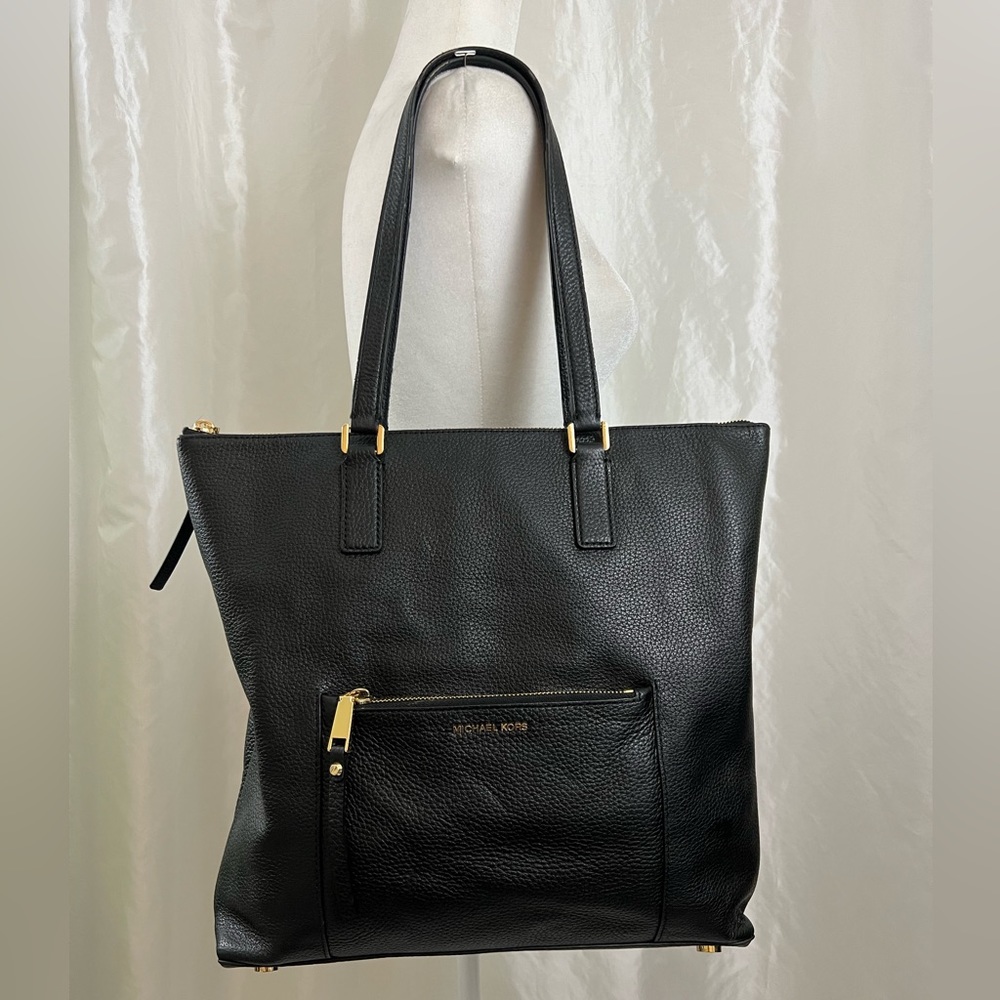 Michael Kors Ariana Black Leather Tote Bag